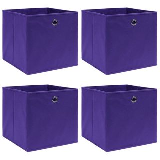 mittekootud kangast hoiukastid 4 tk, 28 x 28 x 28 cm, lilla