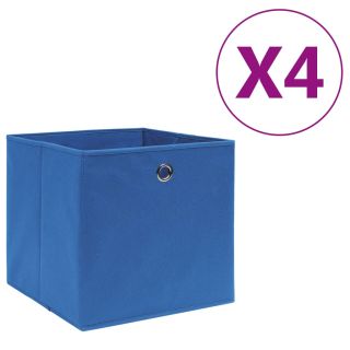 mittekootud kangast hoiukastid 4 tk, 28 x 28 x 28 cm, sinine
