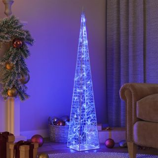 akrüülist valguskoonus, LED-tuli, sinine 120 cm