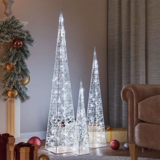akrüülist LED valguskoonusekomplekt, külm valge 60/90/120 cm