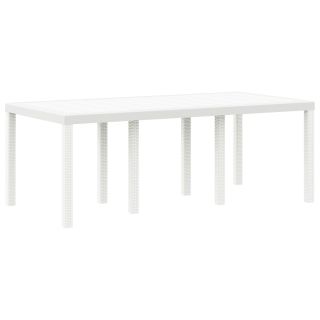 Aed CTabel Valge 200x100x73 cm Poly Rattan