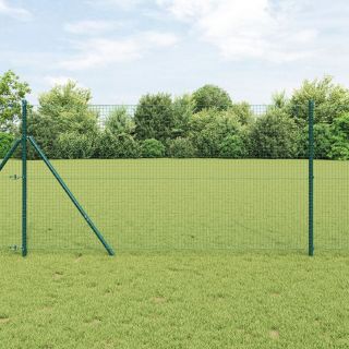 ühendatud traadi aed 13 postiga Roheline 1.2x50 m Teras