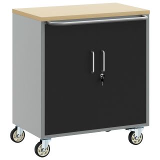 Tööriistakapp Rattadega ja Lukustatav Must 75x45x85 cm Teras