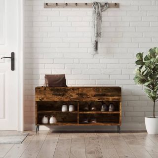скамейка для обуви, копченый дуб, 102 x 35 x 55 см, искусственное дерево