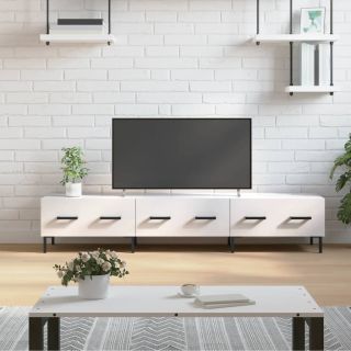 telerikapp, kõrgläikega valge, 150 x 36 x 30 cm, tehispuit