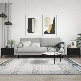 Журнальный столик, 2 шт, черный, 50 x 50 x 40 см, искусственное дерево