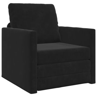 Diivansofa 2-in-1 Must 74x77x81 cm Samet