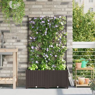 Aia alus trellisega 2 tk Pruun 80x40x143 cm