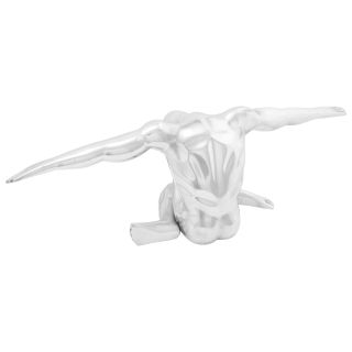 Skulptuur Hõbedane 40x15x13 cm Alumiiniumi Mõtleja
