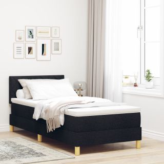 Box Spring Bed koos Madratsiga Must 100x200 cm Kangas