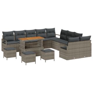 14-osaline aia diivanikomplekt padjadega Hall poly rattan Acacia,2-kohaline aia diivan padjadega Hall poly rattan,4-osaline aia söögikomplekt padjadega Hall poly rattan Acacia