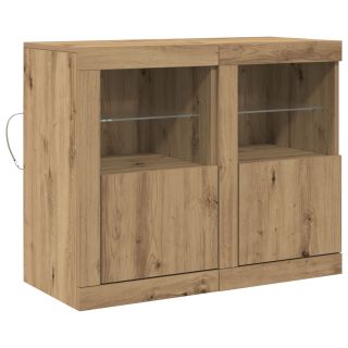 LED-valgustusega külgkapid 2 tk Arteesi tamme 41x37x67 cm