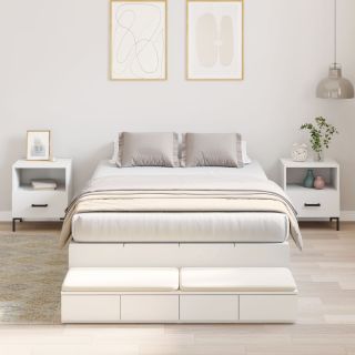 Storage Bed Frame Valge 120x190 cm