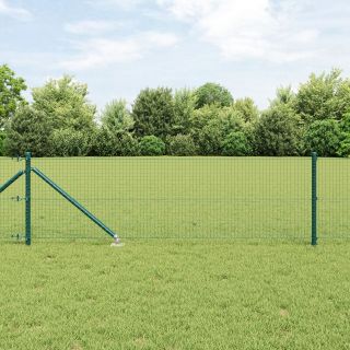 Keeratud Traadi Aed 7 nurkpostiga Roheline 0.4x10 m Teras
