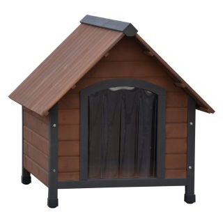 @Pet koerakuut plastist uksekattega Rustique, pruun, 76x76x72 cm
