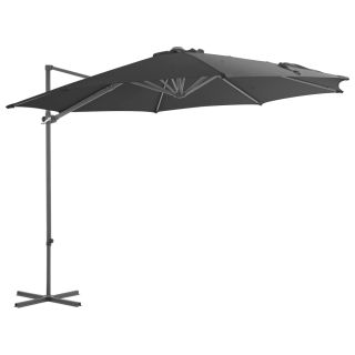 konsooldisainiga päikesevari, teraspost, 300 cm antratsiit