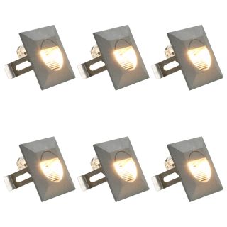 LED-seinavalgustid õue 6 tk, 5 W hõbedane, kandiline