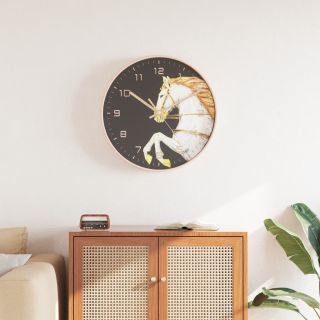 настенные часы золотые и белые Ø29,5 см полистирол и стекло