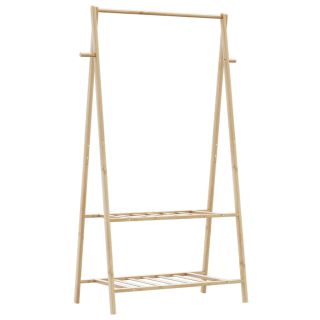 Вешалка для одежды с полками, 96x45,5x150,5 см, бамбук