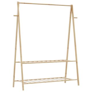 Вешалка для одежды с полками, 132x45,5x150,5 см, бамбук