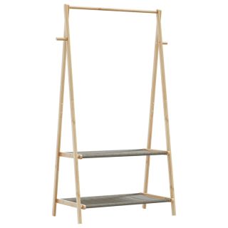Вешалка для одежды с полками, 96x45,5x150,5 см, бамбук