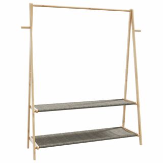 Вешалка для одежды с полками, 132x45,5x150,5 см, бамбук