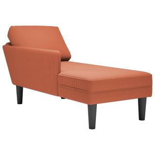 Chaise Lounge padja punase oranži velvetist kangaga