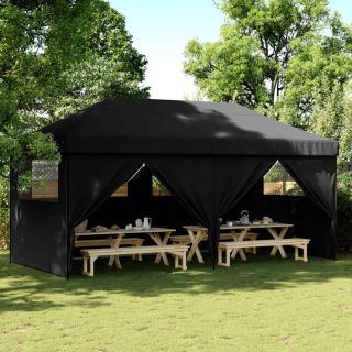 kokkupandav pop-up peotelk 4 külgseinaga, must