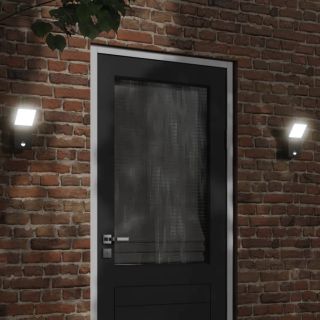 anduriga õue LED-seinavalgustid 2 tk, must, survealumiinium