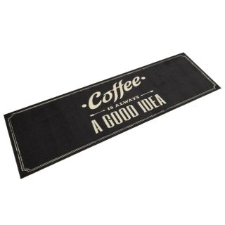 Коврик для кухни, моющийся, Coffee text, 45 x 150 см, бархат