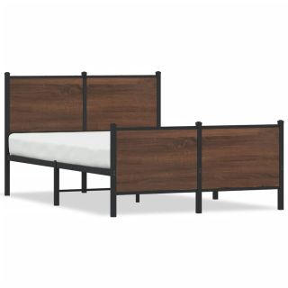 Metallist voodiraam ilma madratsita Pruun tamm 120x190 cm