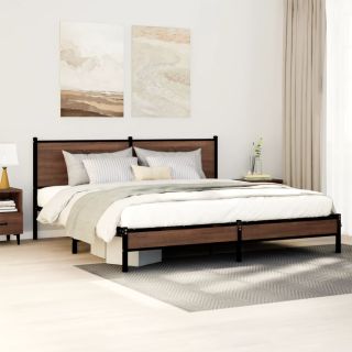 metallist voodiraam ilma madratsita pruun tamm 160x200 cm