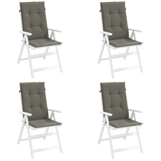 Подушки для стула с высокой спинкой 4 шт., темно-серые, 120x50x4см, ткань