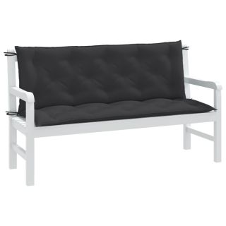 Подушки для сидения садовой скамейки 2 шт., антрацитово-серые, 150x50x7 см, ткань
