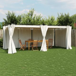 kardinatega paviljon, kreemjas, 6x3 m, teras
