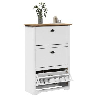 Полка для обуви BODO белая и коричневая 80x35x118 см