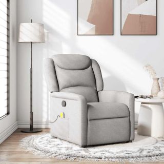 Massage Recliner Tool Cloud Grey Fabric