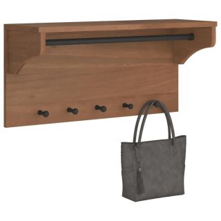 Seinale paigaldatav nagi, SANDNES, 87x30x42 cm, männipuit