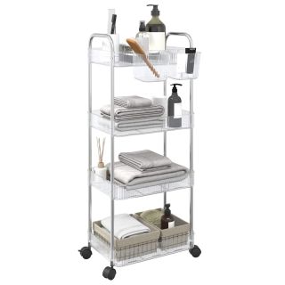 Тележка для хранения 4-х ярусная прозрачная 37x28x95 см акрил