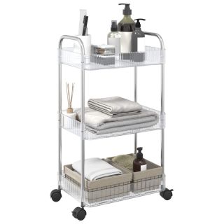тележка для хранения 3-х ярусная прозрачная 37x28x68 см акрил