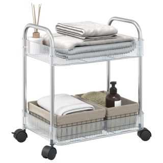 тележка для хранения 2-х ярусная прозрачная 37x28x43,5 см акрил