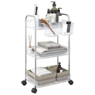 тележка для хранения 3-х ярусная прозрачная 37x28x68 см акрил