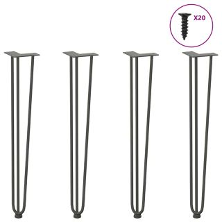 konsoollaua juuksenõeljalad 4 tk, antratsiithall, 72 cm, täisteras