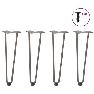 Juuksenõela jalad diivanilauale 4 tk, naturaalne teras, 42 cm