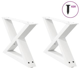 kohvilaua jalad 2 tk valged 50 x (30–31,3) cm terasest