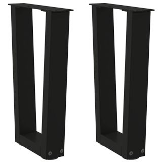 Söögilaua jalad V-kujuline 2 tk Must 28x(42-43,3) cm Teras