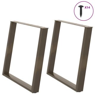 söögilaua jalad U-kujulised 2 tk, naturaalne teras, 90 x (72–73) cm, teras
