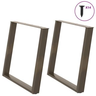 söögilaua jalad U-kujulised 2 tk, naturaalne teras, 100 x (72–73) cm, teras