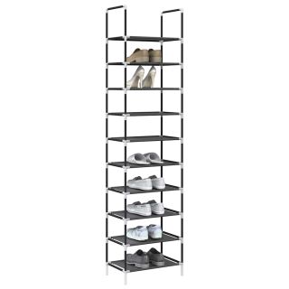 jalatsiriiul, 10-astmeline, must, 44x28x180 cm, lausriie