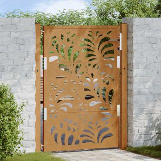 Садовые ворота 105x130 см, стальная, устойчивая к атмосферным воздействиям, волнообразная конструкция
